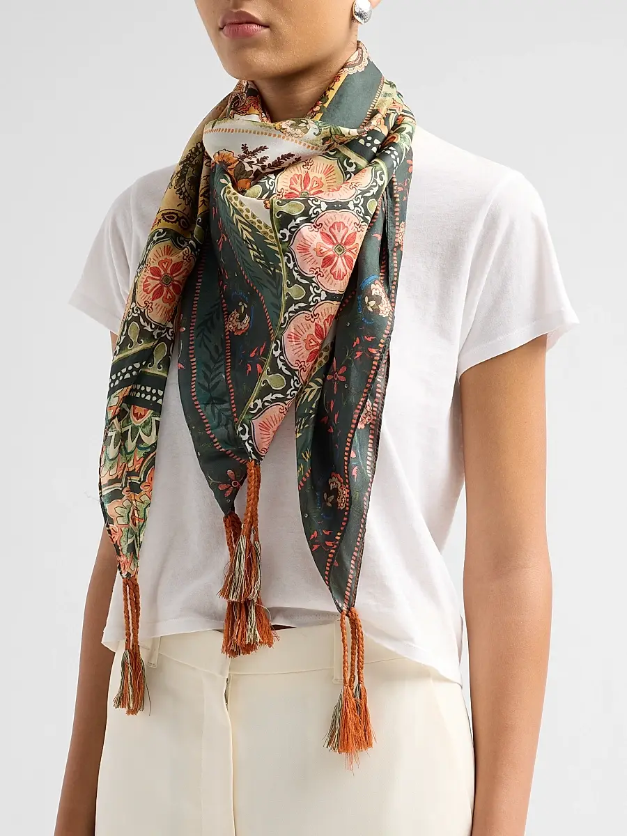 Johnny Was Women's Solana Printed Silk Scarf | Thumbnail 3 Johnny Was Women's Solana Printed Silk Scarf | Thumbnail 3