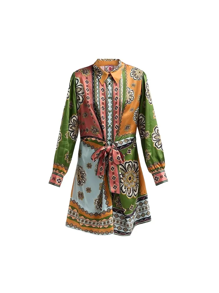 Women's Kesia Maxima Tie-Waist Mini Shirtdress Women's Kesia Maxima Tie-Waist Mini Shirtdress