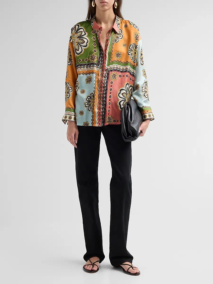 Johnny Was Women's The Audrey Patchwork Shirt | Thumbnail 2 Johnny Was Women's The Audrey Patchwork Shirt | Thumbnail 2