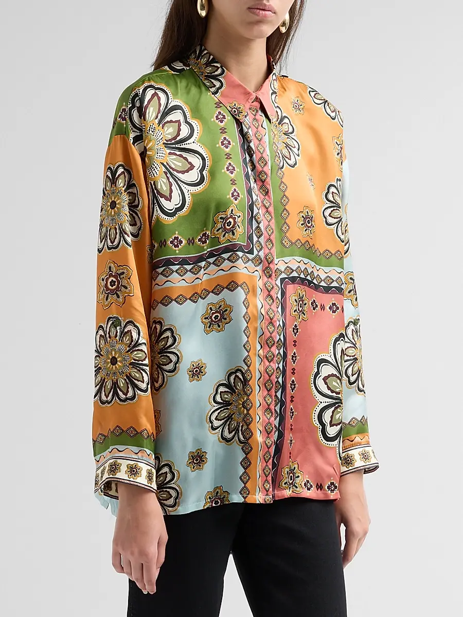 Johnny Was Women's The Audrey Patchwork Shirt | Thumbnail 4 Johnny Was Women's The Audrey Patchwork Shirt | Thumbnail 4
