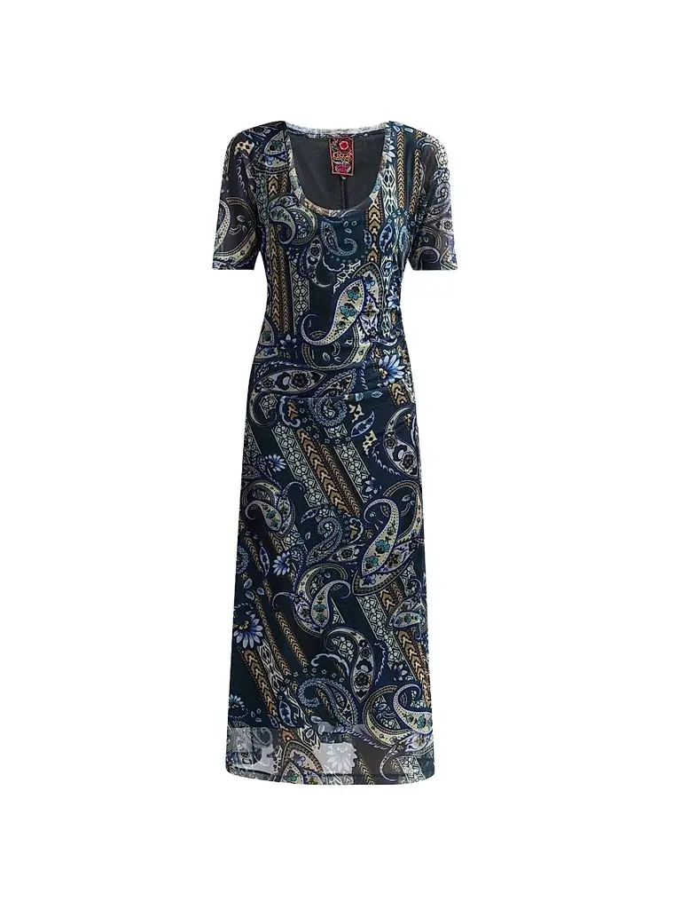 Johnny Was Women's Montecito Ruched Mesh Midi Dress