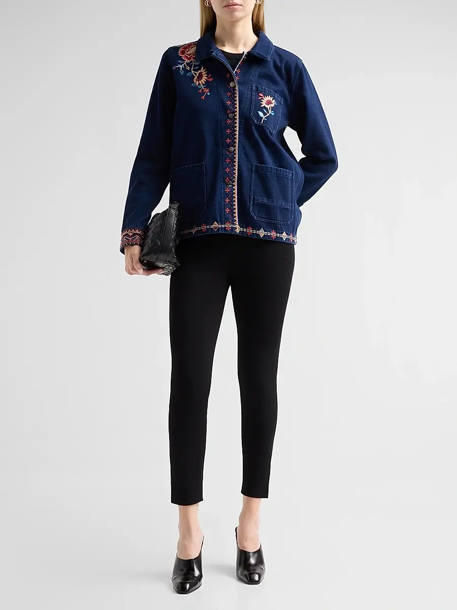 Johnny Was Women's Nadia Floral-Embroidered Worker Jacket | Thumbnail 2