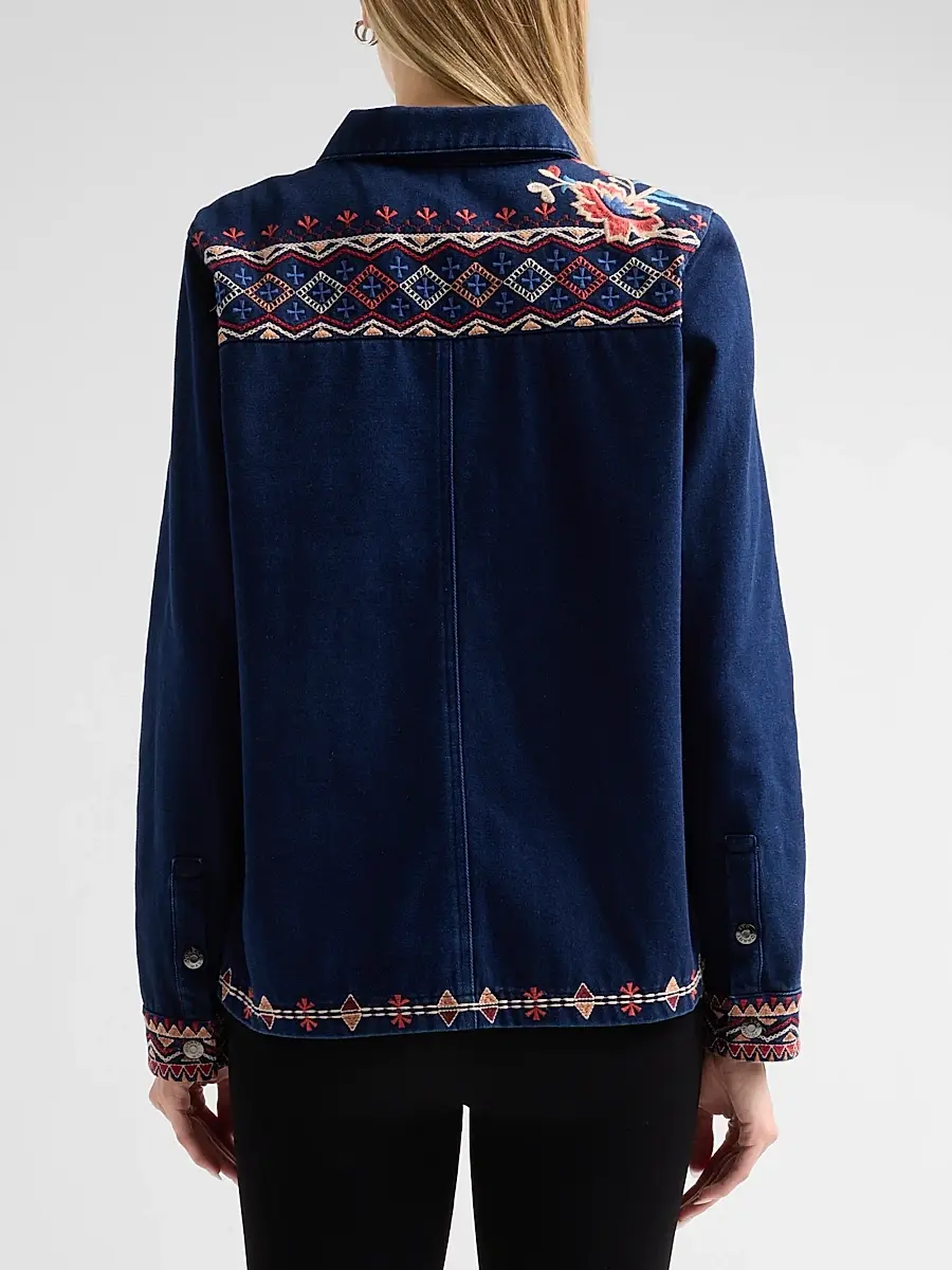 Johnny Was Women's Nadia Floral-Embroidered Worker Jacket | Thumbnail 3