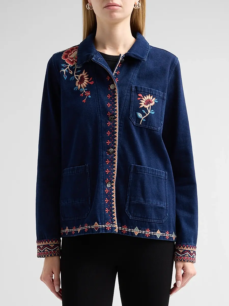 Johnny Was Women's Nadia Floral-Embroidered Worker Jacket | Thumbnail 4