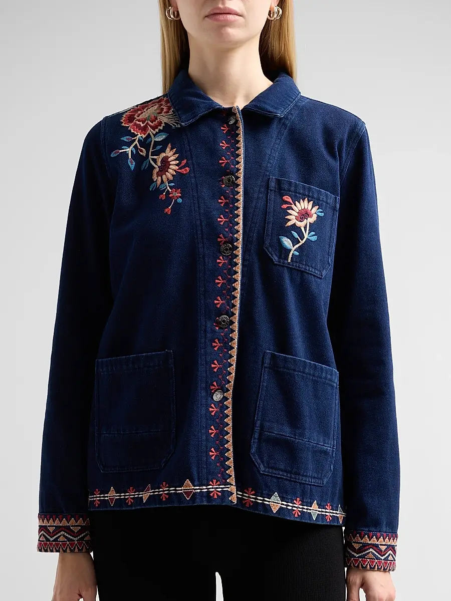 Johnny Was Women's Nadia Floral-Embroidered Worker Jacket | Thumbnail 5