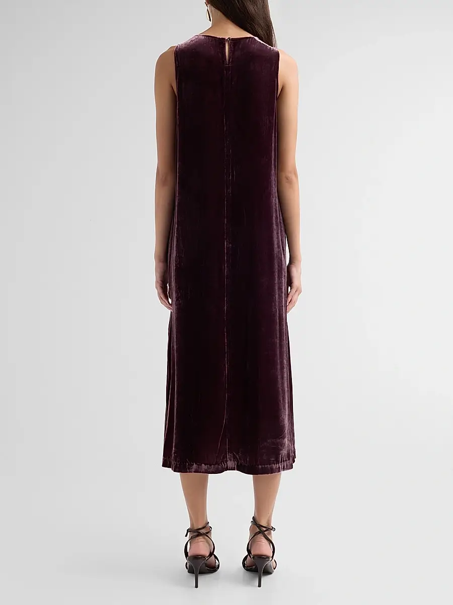 Johnny Was Women's Floral Embroidered Velvet Shift Midi Dress | Thumbnail 3