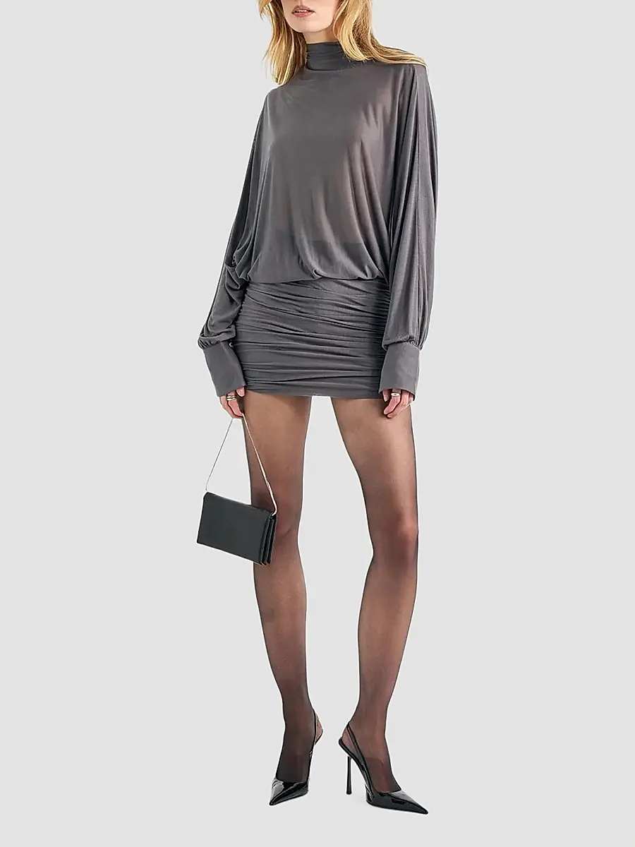 SEROYA Women's Jensine Draped Mini Dress | Thumbnail 2