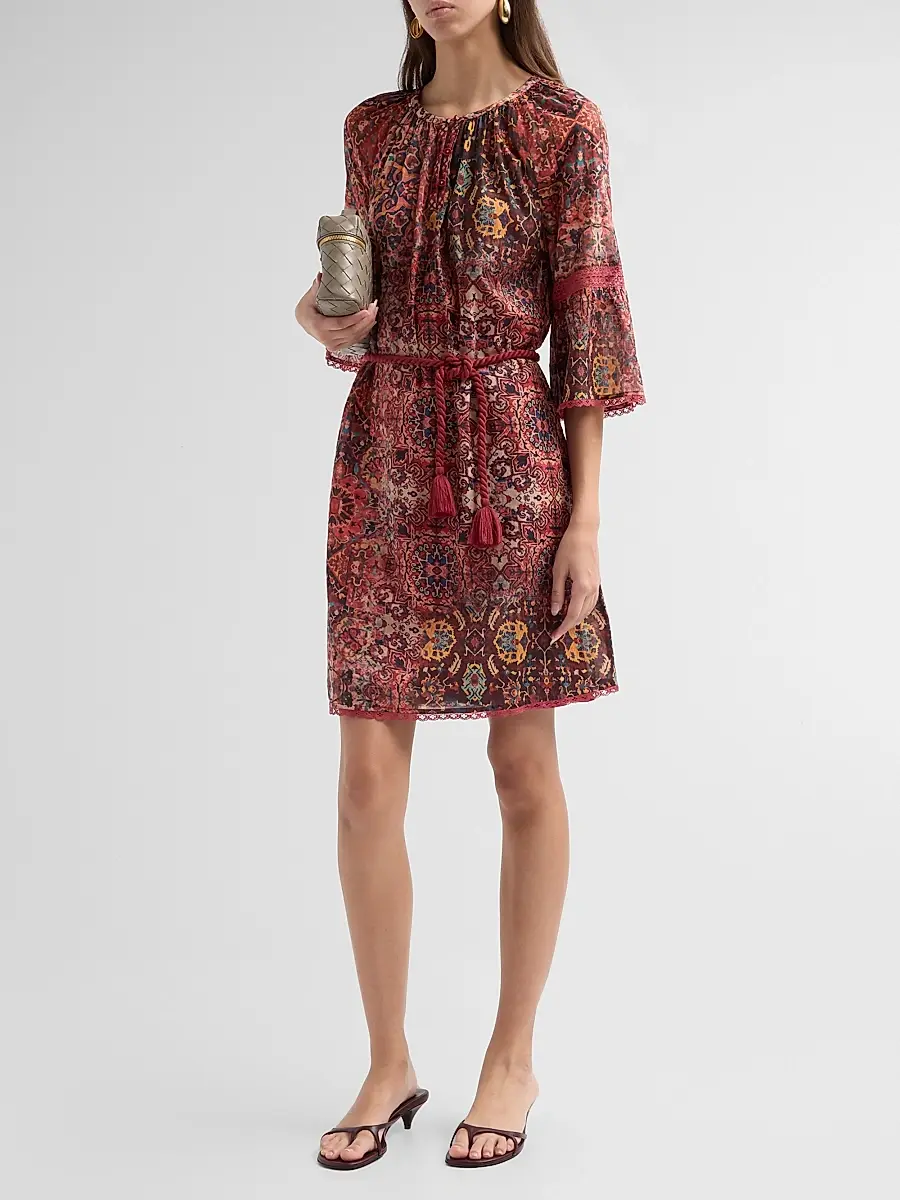 Johnny Was Women's Mandie Peasant Mini Dress | Thumbnail 4 Johnny Was Women's Mandie Peasant Mini Dress | Thumbnail 4