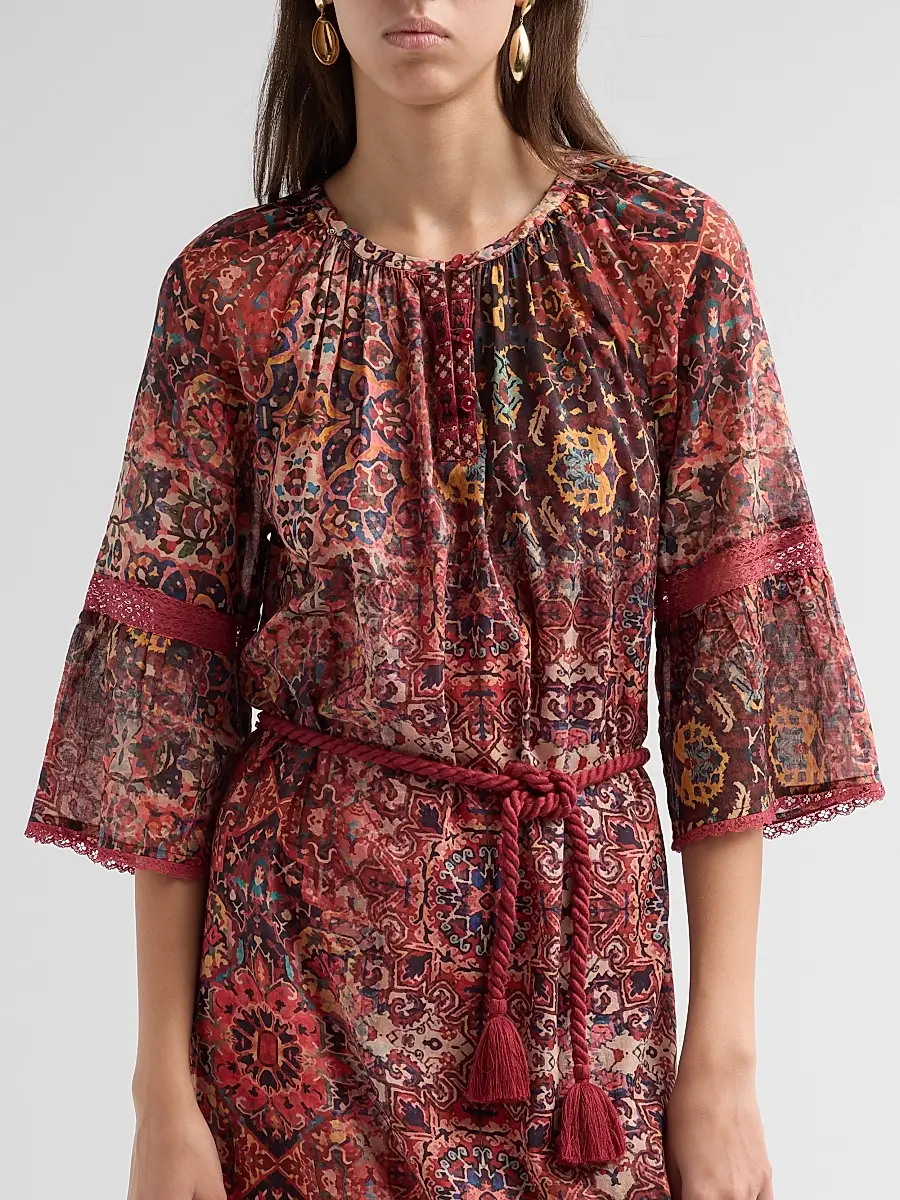Johnny Was Women's Mandie Peasant Mini Dress | Thumbnail 5 Johnny Was Women's Mandie Peasant Mini Dress | Thumbnail 5