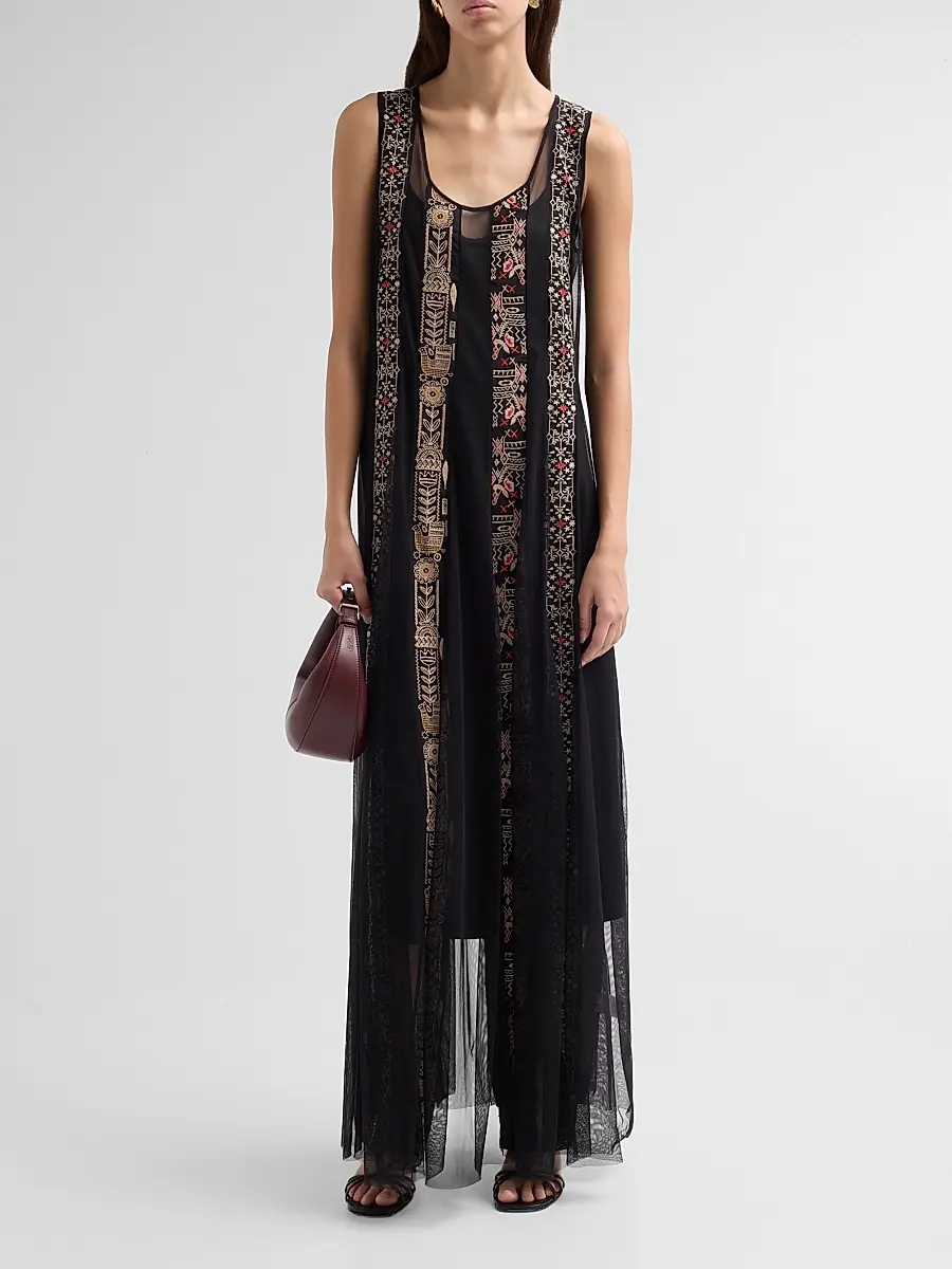 Johnny Was Women's Ilenia Mesh Maxi Slipdress | Thumbnail 2