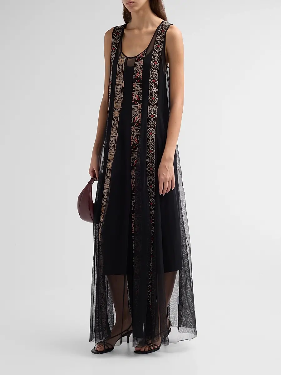 Johnny Was Women's Ilenia Mesh Maxi Slipdress | Thumbnail 4