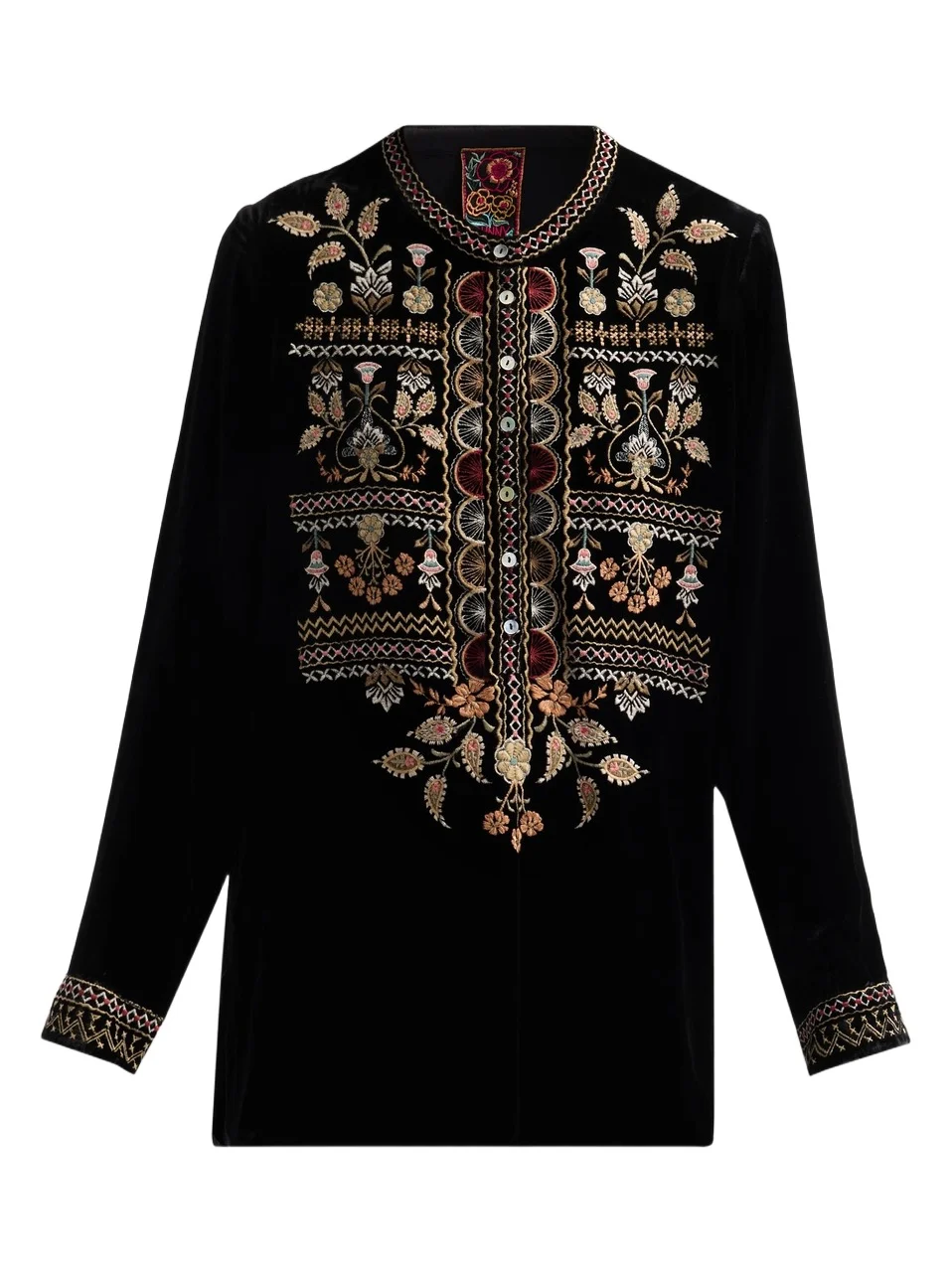 Women's Anya Velvet Henley Tunic Women's Anya Velvet Henley Tunic