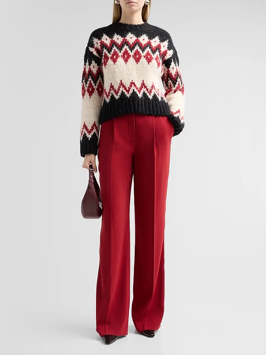 Veronica Beard Women's Jessalyn Fair Isle-Inspired Crewneck Sweater | Thumbnail 2 Veronica Beard Women's Jessalyn Fair Isle-Inspired Crewneck Sweater | Thumbnail 2