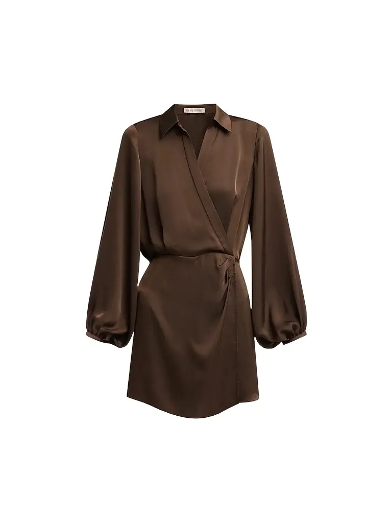 Women's Carolyn Satin Wrap-Minidress Women's Carolyn Satin Wrap-Minidress