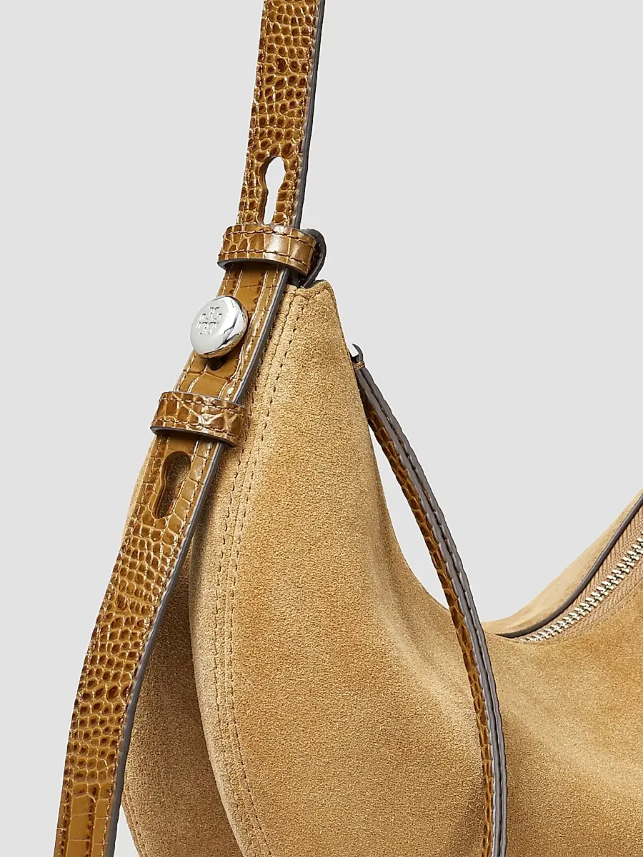 Tory Burch Women's Romy Suede Half Moon Shoulder Bag | Thumbnail 3 Tory Burch Women's Romy Suede Half Moon Shoulder Bag | Thumbnail 3