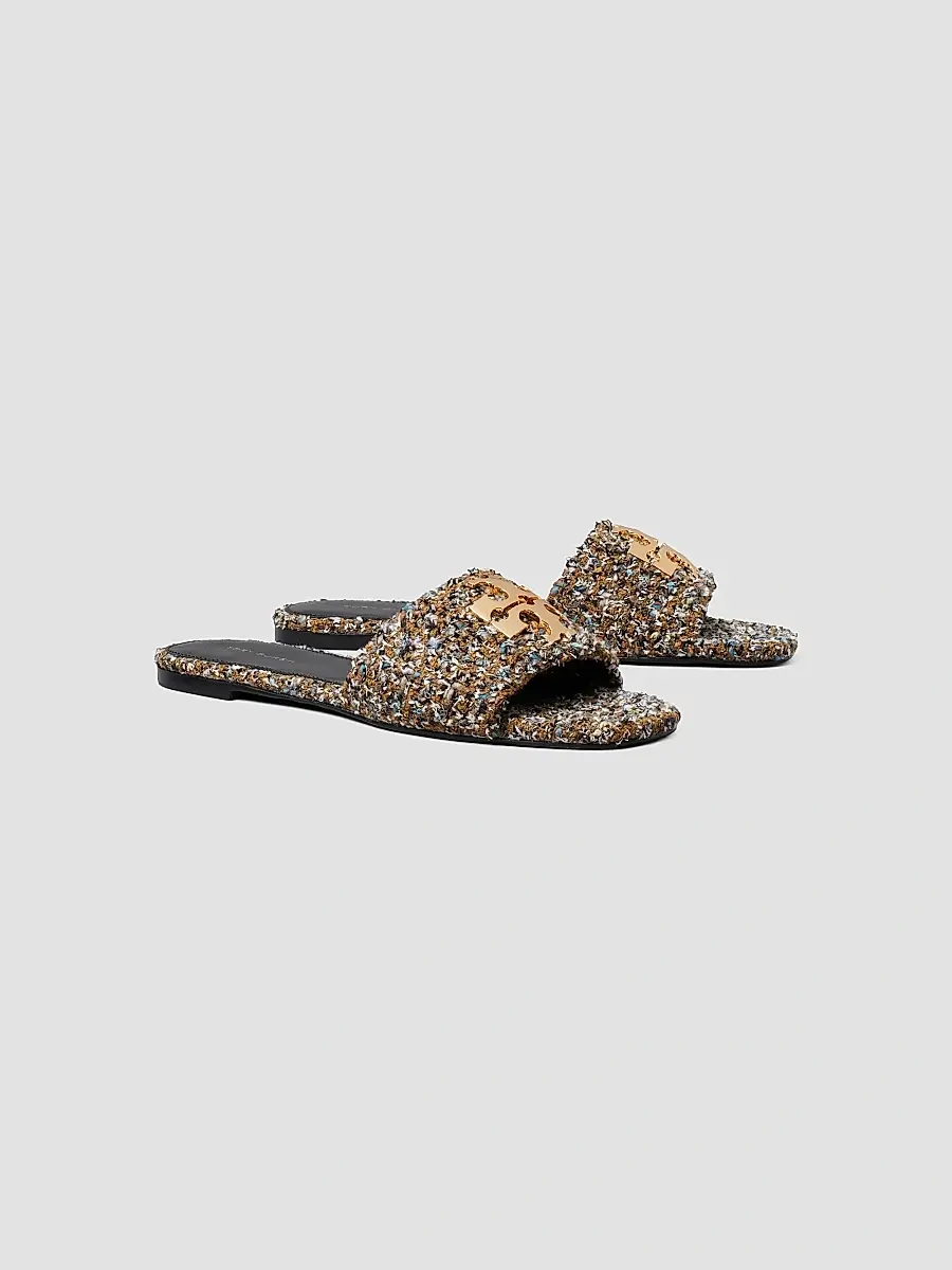 Tory Burch Women's Charlie Tweed Slides | Thumbnail 2 Tory Burch Women's Charlie Tweed Slides | Thumbnail 2