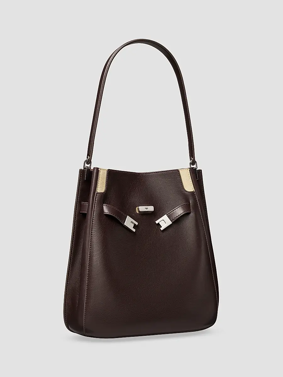 Tory Burch Women's Lee Radziwill Leather Bucket Bag | Thumbnail 5