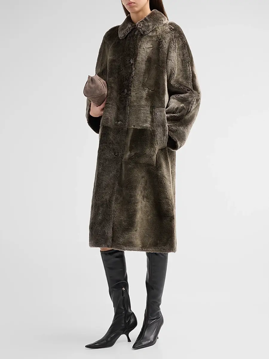 Yves Salomon Women's Manteau Shearling Coat | Thumbnail 4 Yves Salomon Women's Manteau Shearling Coat | Thumbnail 4