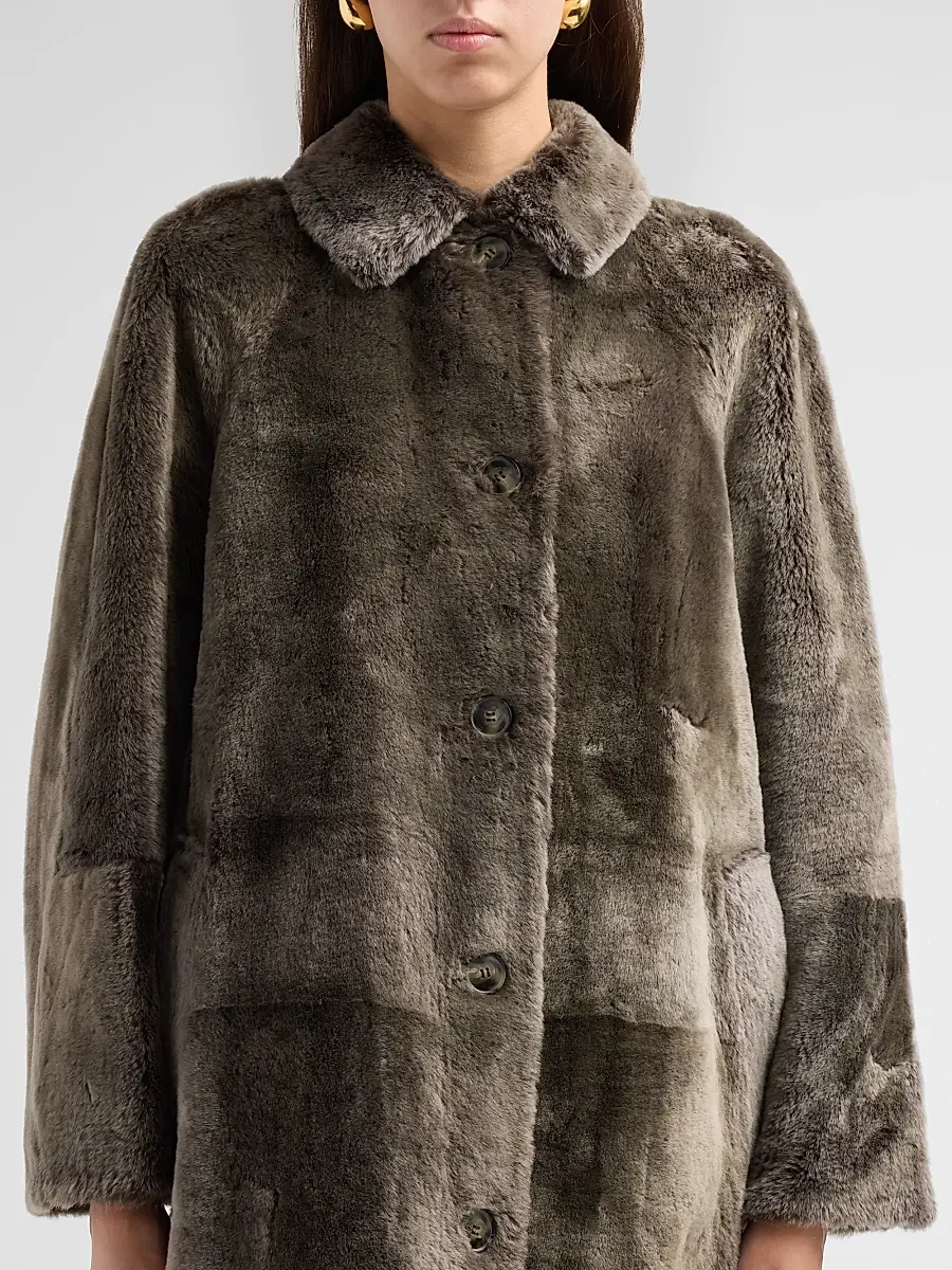 Yves Salomon Women's Manteau Shearling Coat | Thumbnail 5 Yves Salomon Women's Manteau Shearling Coat | Thumbnail 5