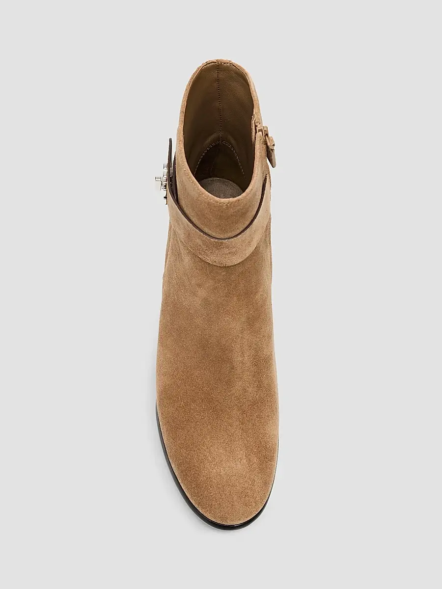 Tory Burch Women's Turnlock 70MM Suede Ankle Boots | Thumbnail 6 Tory Burch Women's Turnlock 70MM Suede Ankle Boots | Thumbnail 6