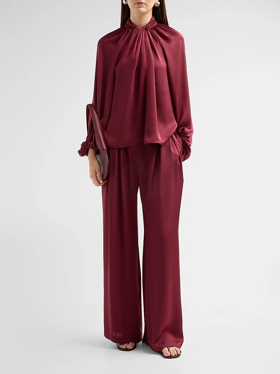 Ramy Brook Women's Oscar Pleated Wide-Leg Pants | Thumbnail 2 Ramy Brook Women's Oscar Pleated Wide-Leg Pants | Thumbnail 2