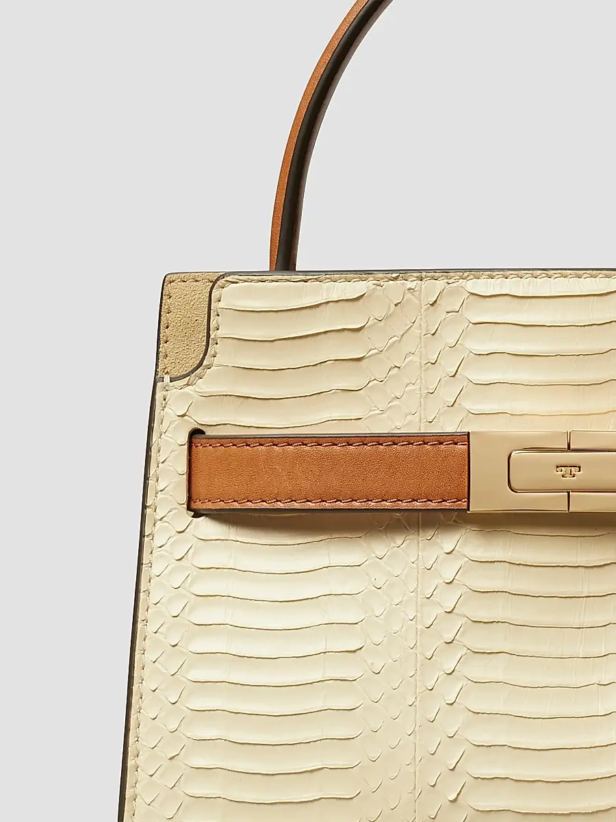 Tory Burch Women's Lee Radziwill Small Snake-Embossed Leather Top Handle Bag | Thumbnail 6 Tory Burch Women's Lee Radziwill Small Snake-Embossed Leather Top Handle Bag | Thumbnail 6