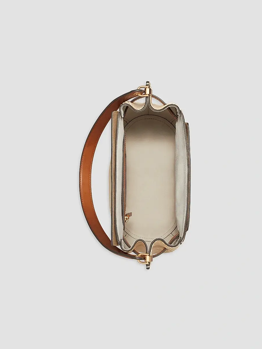 Tory Burch Women's Lee Radziwill Snake-Embossed Leather Bucket Bag | Thumbnail 5