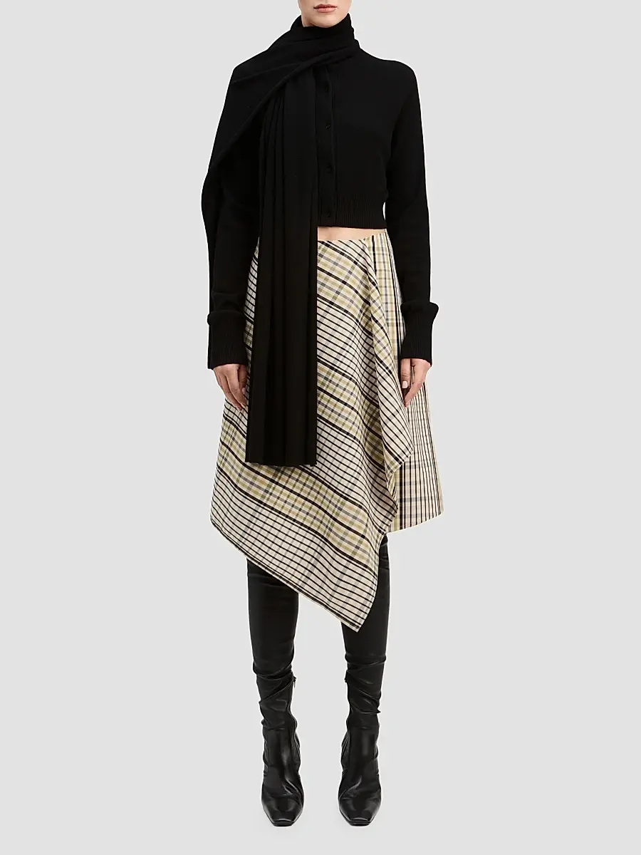 Derek Lam Women's Alexander Asymmetric Plaid Cotton-Blend Midi Skirt | Thumbnail 2 Derek Lam Women's Alexander Asymmetric Plaid Cotton-Blend Midi Skirt | Thumbnail 2