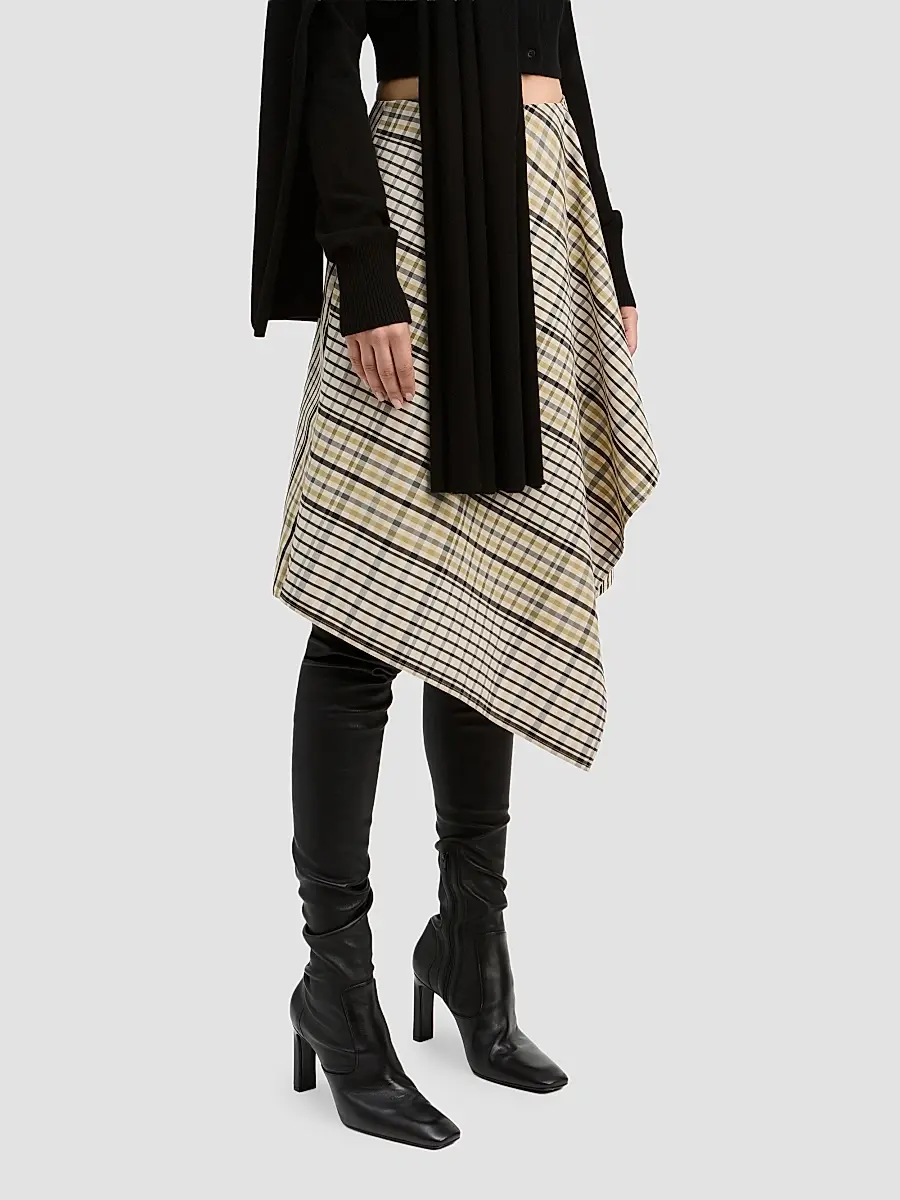 Derek Lam Women's Alexander Asymmetric Plaid Cotton-Blend Midi Skirt | Thumbnail 5 Derek Lam Women's Alexander Asymmetric Plaid Cotton-Blend Midi Skirt | Thumbnail 5
