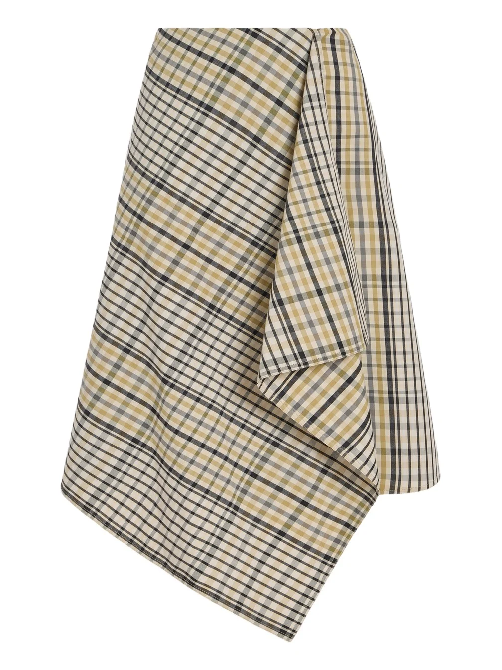 Derek Lam Women's Alexander Asymmetric Plaid Cotton-Blend Midi Skirt