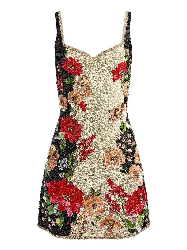 Women's Eve Floral-Beaded Mini Dress