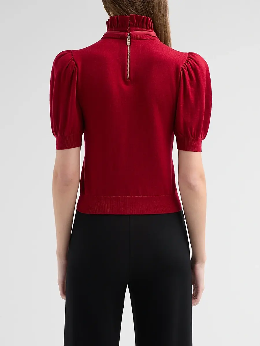 Alice + Olivia Women's Chase Puff Sleeve Tie Sweater | Thumbnail 3