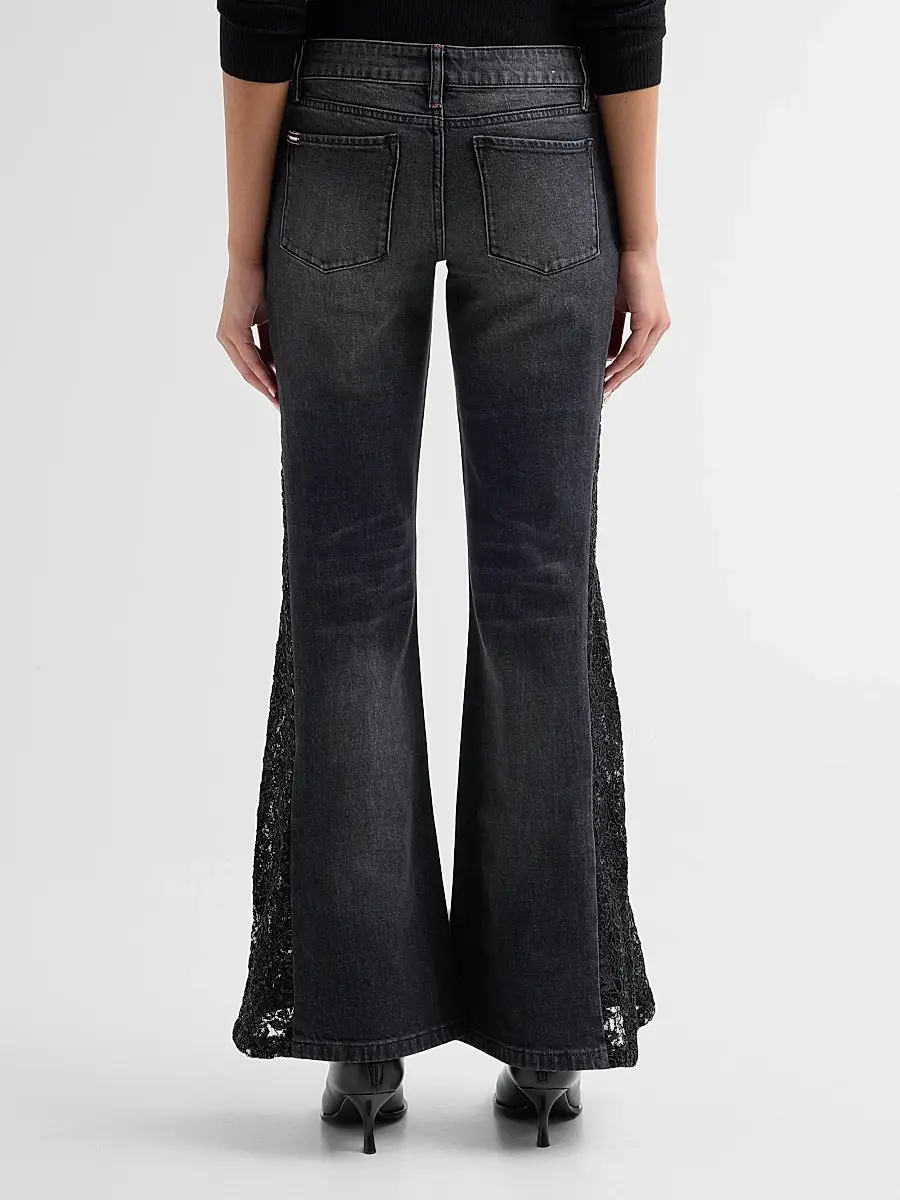Alice + Olivia Women's Sirena Embellished Low-Rise Bell Bottom Jeans | Thumbnail 4 Alice + Olivia Women's Sirena Embellished Low-Rise Bell Bottom Jeans | Thumbnail 4