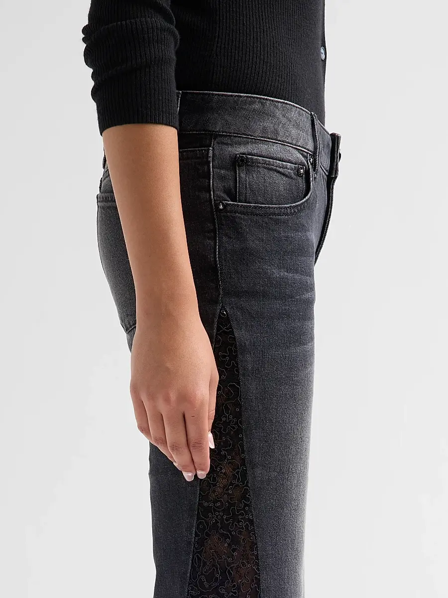 Alice + Olivia Women's Sirena Embellished Low-Rise Bell Bottom Jeans | Thumbnail 5 Alice + Olivia Women's Sirena Embellished Low-Rise Bell Bottom Jeans | Thumbnail 5