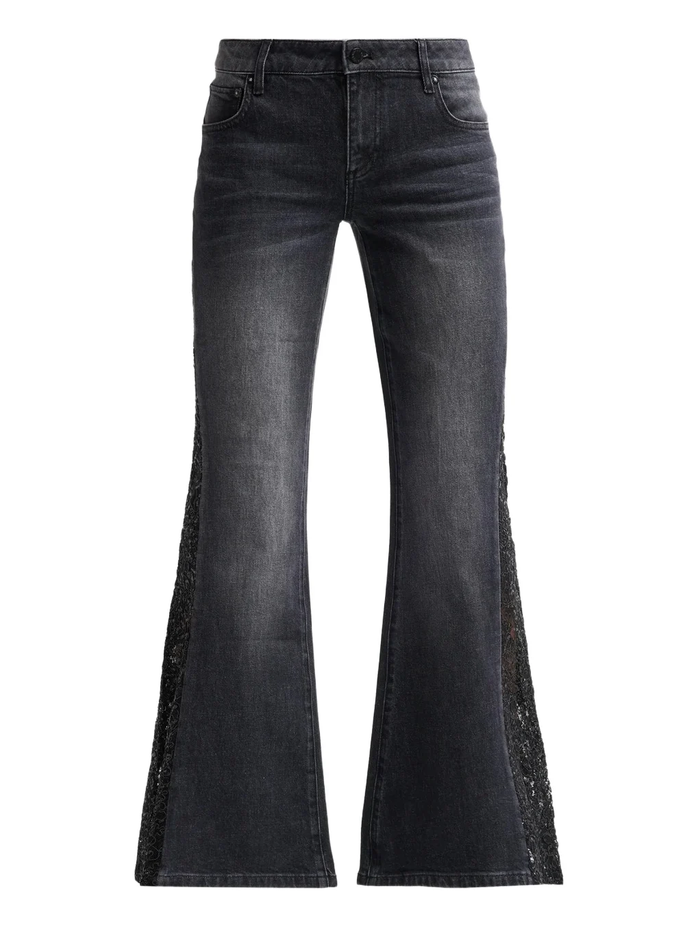 Alice + Olivia Women's Sirena Embellished Low-Rise Bell Bottom Jeans