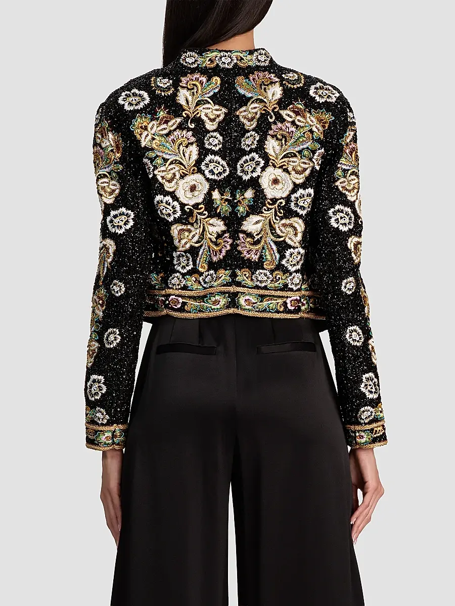 Alice + Olivia Women's Harvey Embellished Embroidered Jacket | Thumbnail 3 Alice + Olivia Women's Harvey Embellished Embroidered Jacket | Thumbnail 3