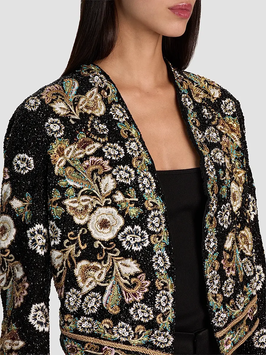 Alice + Olivia Women's Harvey Embellished Embroidered Jacket | Thumbnail 5 Alice + Olivia Women's Harvey Embellished Embroidered Jacket | Thumbnail 5