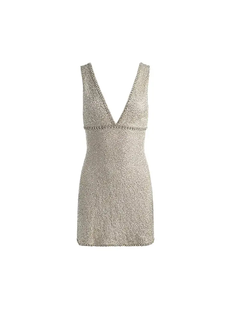 Alice + Olivia Women's Mandy Embellished PlungingV-Neck Mini Dress