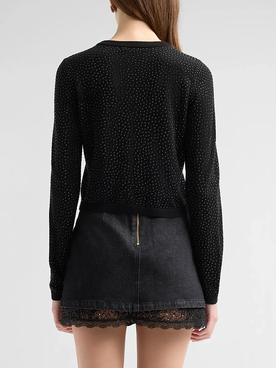 Alice + Olivia Women's Carson Embellished Wool Cardigan | Thumbnail 3