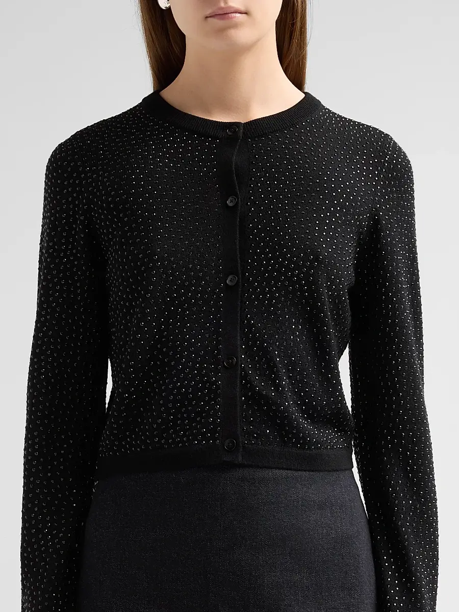 Alice + Olivia Women's Carson Embellished Wool Cardigan | Thumbnail 5