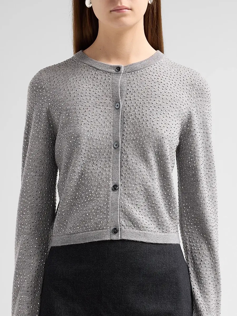 Alice + Olivia Women's Carson Embellished Wool Cardigan | Thumbnail 5