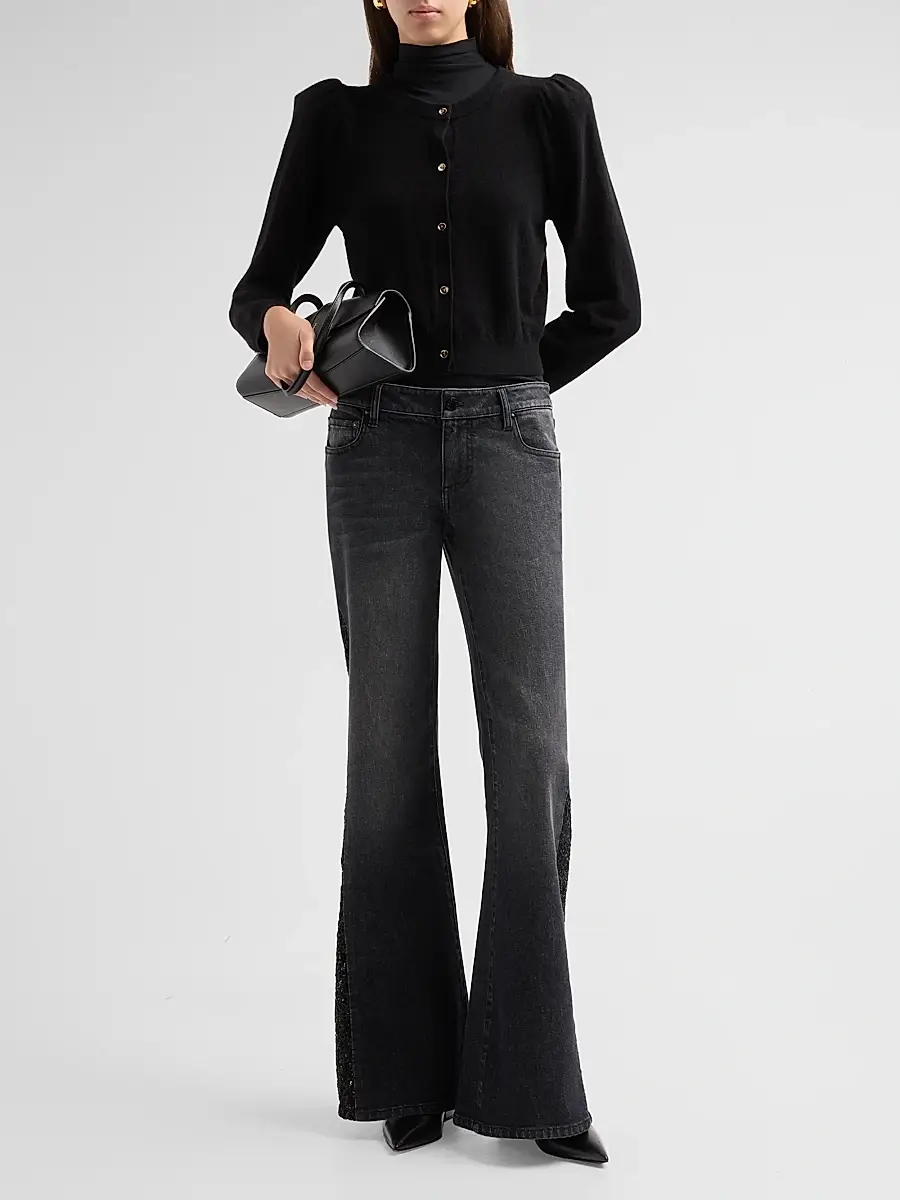 Alice + Olivia Women's Dollie Puff-Sleeve Cardigan | Thumbnail 2