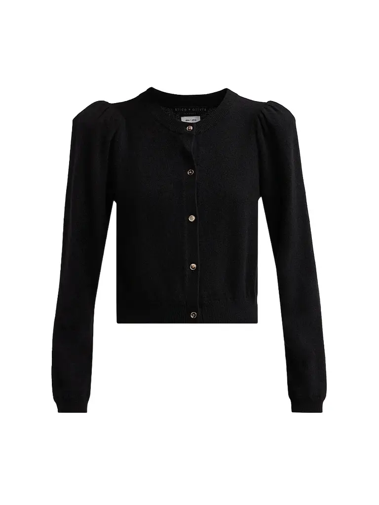 Alice + Olivia Women's Dollie Puff-Sleeve Cardigan