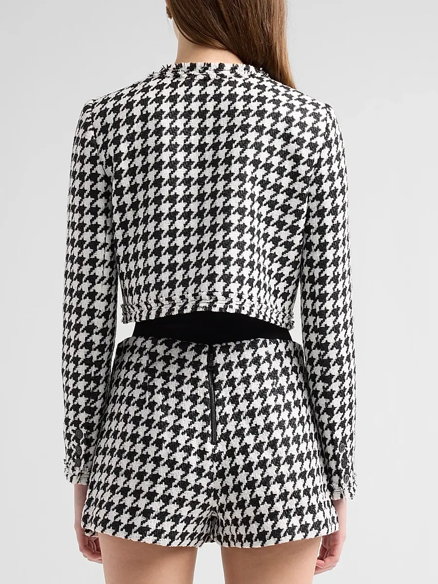 Alice + Olivia Women's Dumont Houndstooth Boxy Jacket | Thumbnail 3