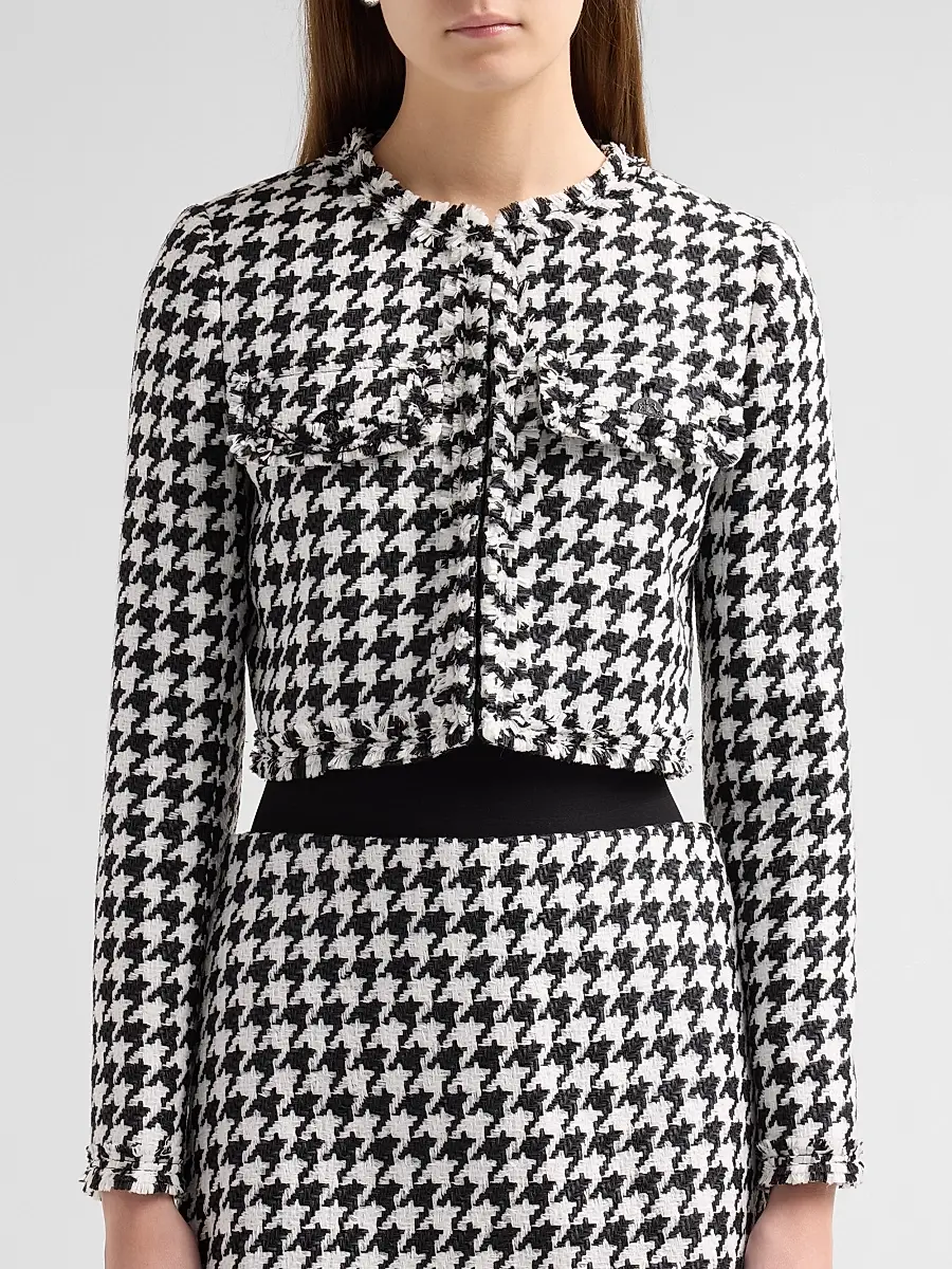 Alice + Olivia Women's Dumont Houndstooth Boxy Jacket | Thumbnail 5