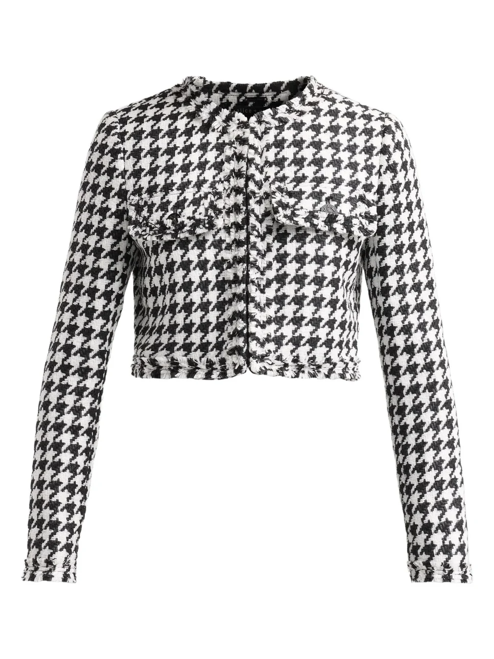 Alice + Olivia Women's Dumont Houndstooth Boxy Jacket