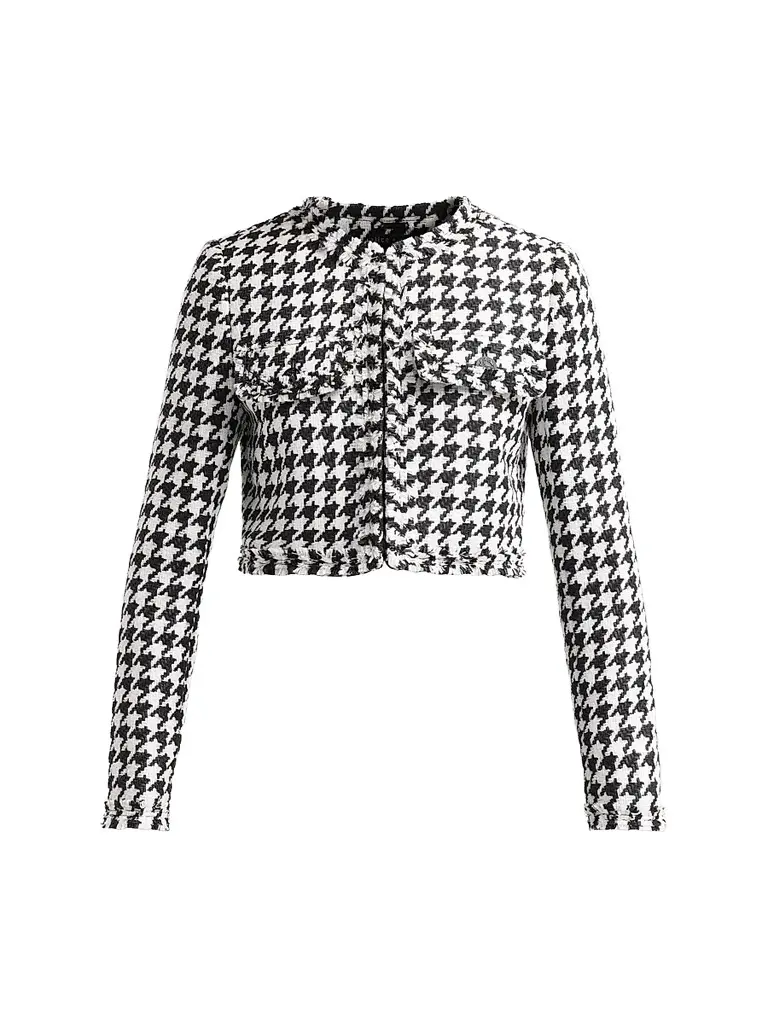Alice + Olivia Women's Dumont Houndstooth Boxy Jacket