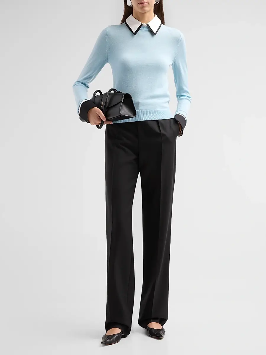 Alice + Olivia Women's Porla Double Collar Sweater | Thumbnail 2