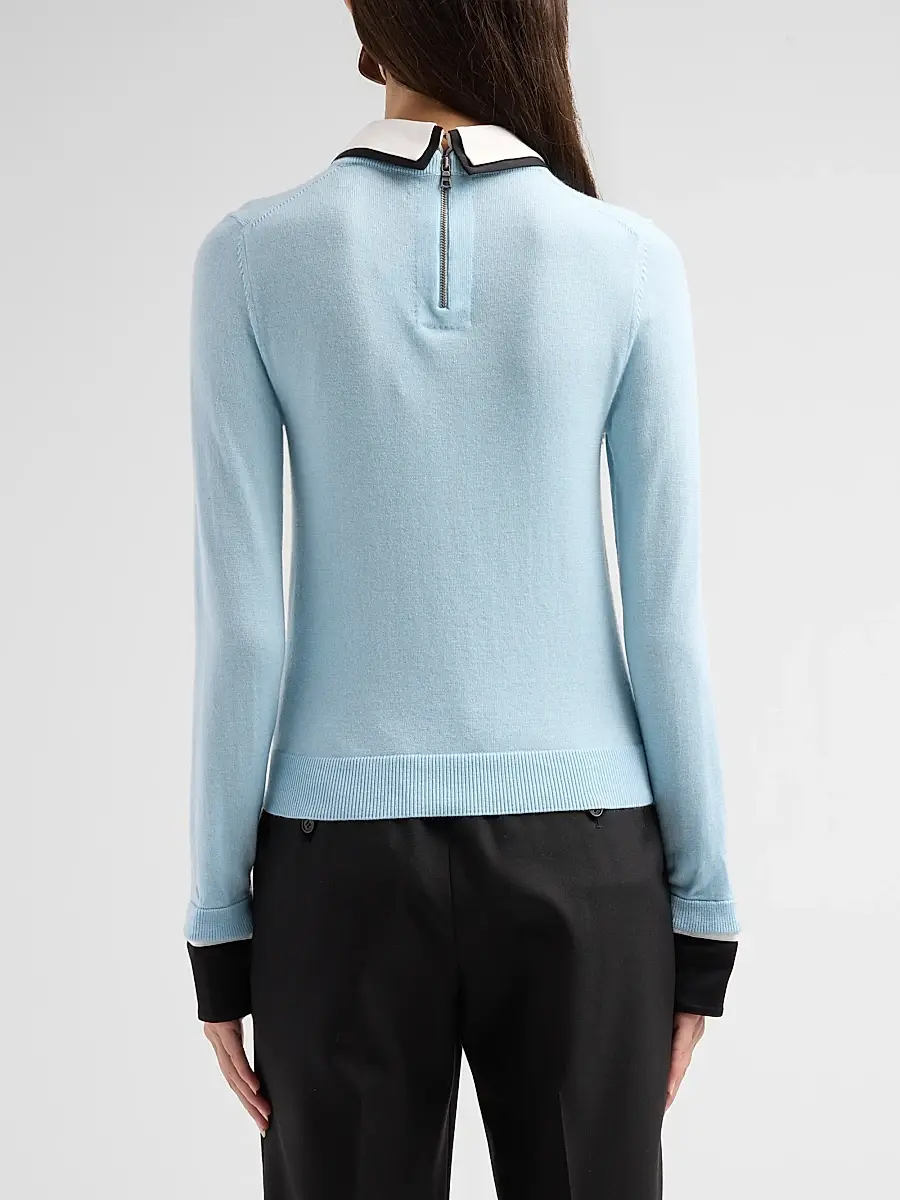 Alice + Olivia Women's Porla Double Collar Sweater | Thumbnail 3