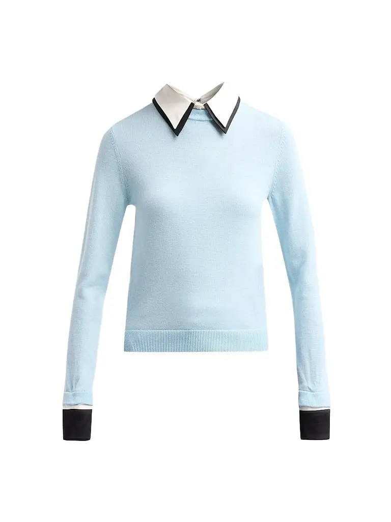 Alice + Olivia Women's Porla Double Collar Sweater